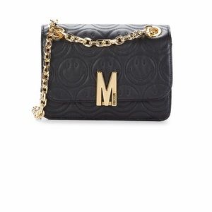 💯 authentic Moschino leather black bag